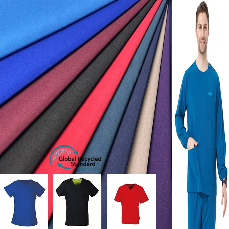 colorful woven 92 Polyester 8 Spandex Scrub nursing home caregiver uniform Fabric For medical scrubs uniforms sets
