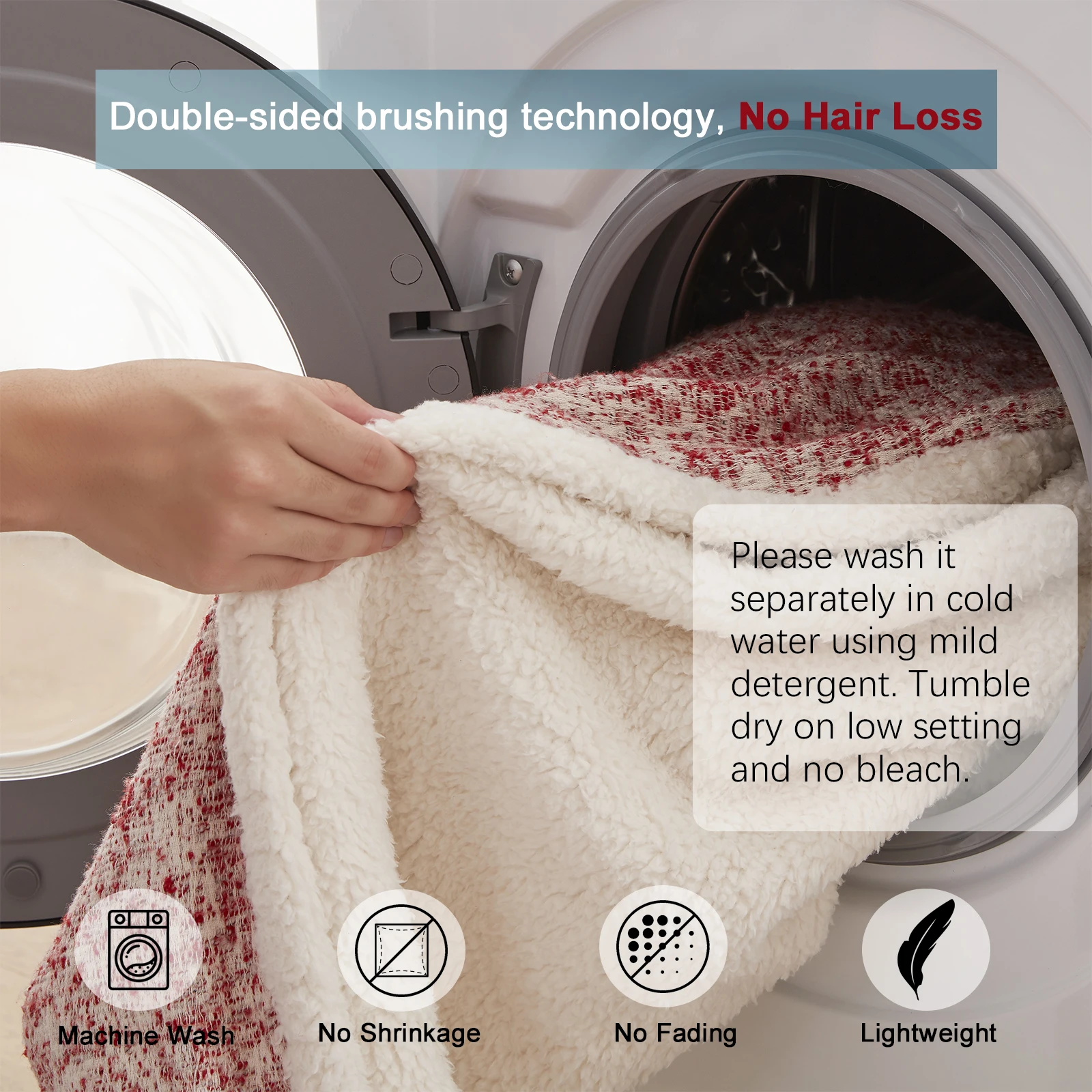 Home 300GSM cotton 200GSM wool 50x60 inch custom color Sherpa wool Blanket