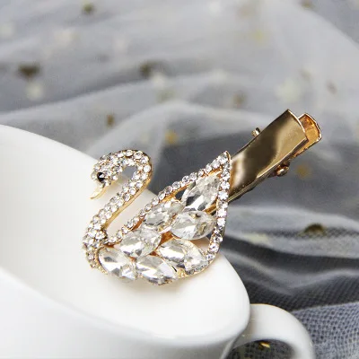 NEW Shiny Stars Swan Hairpins Cute Safety hair clips Accessories Barrettes handmade Hairgrips Crystal Hair Clips