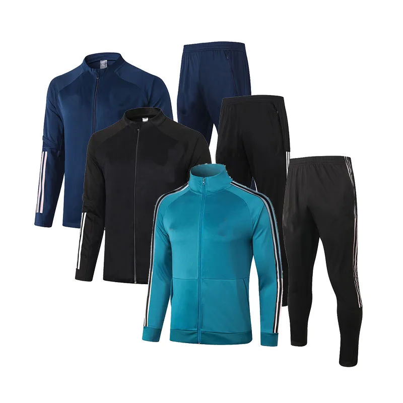 20/21 Soccer Suits Triining Shirts Football Kits Sportswear Mens Long Sleeve Men Custom OEM Sea Uniform Football Soccer Style