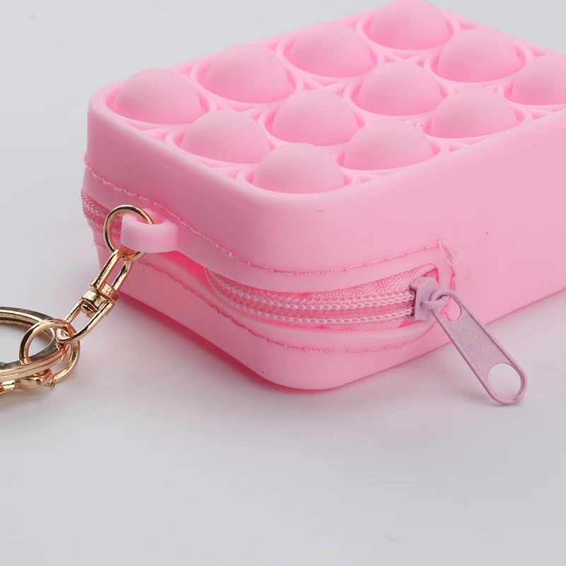 Manufacturers Children Kawaii Cute Kids Keychain Shoulder Cross Body Bag Cartoon Square Pouch Silicone Coin Purse For Girls