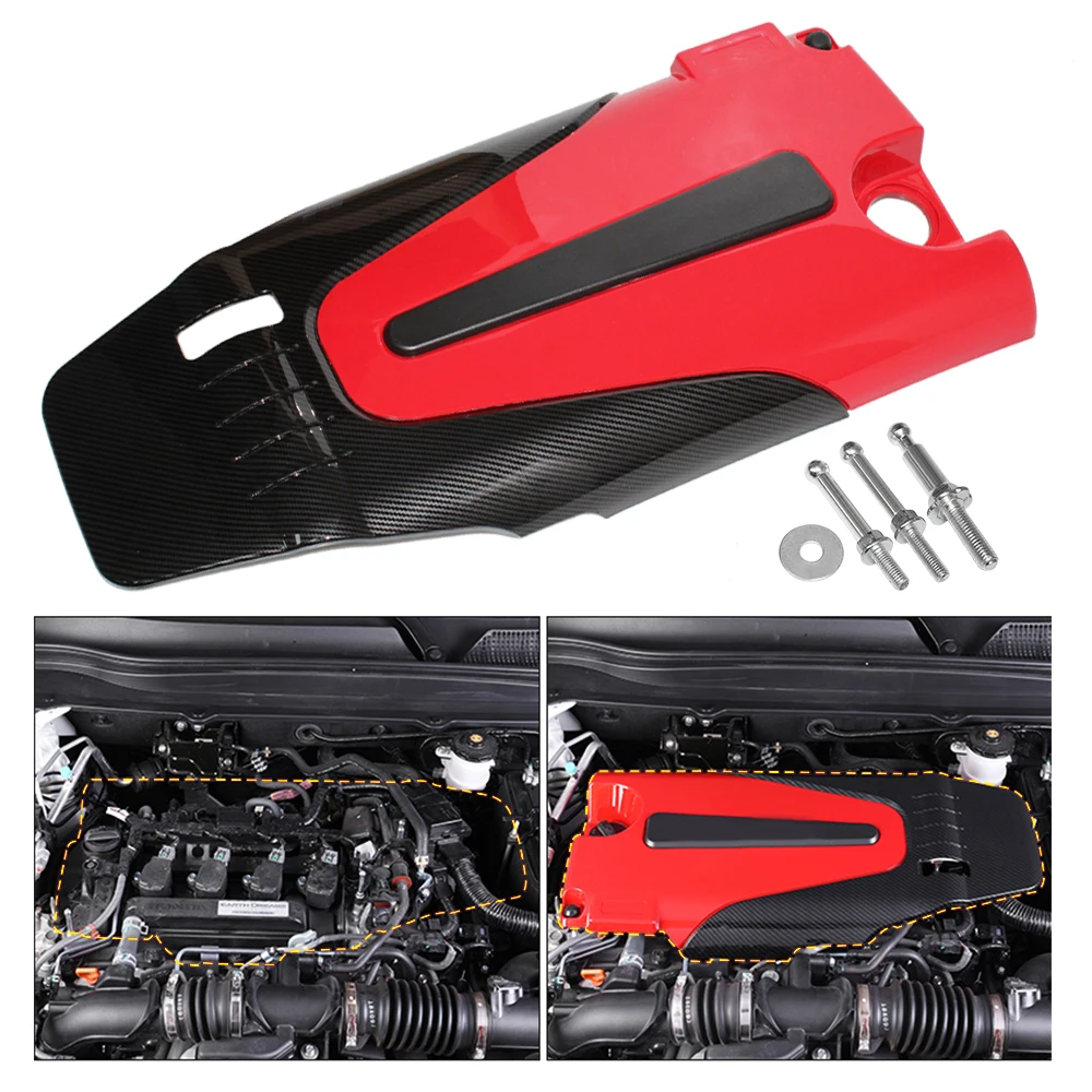 Fuxuan  Engine Valve Cover Bonnet Hood Type-R Style for Honda Civic 2016-2017 2018 2019 2020 Accord 10th 2018-2020 1.5T