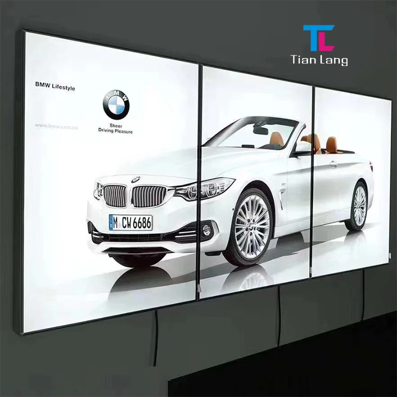 Outdoor Frameless Aluminum Fabric Billboard Movable Frameless For Mobile Phone Shop Led Light Box Sign