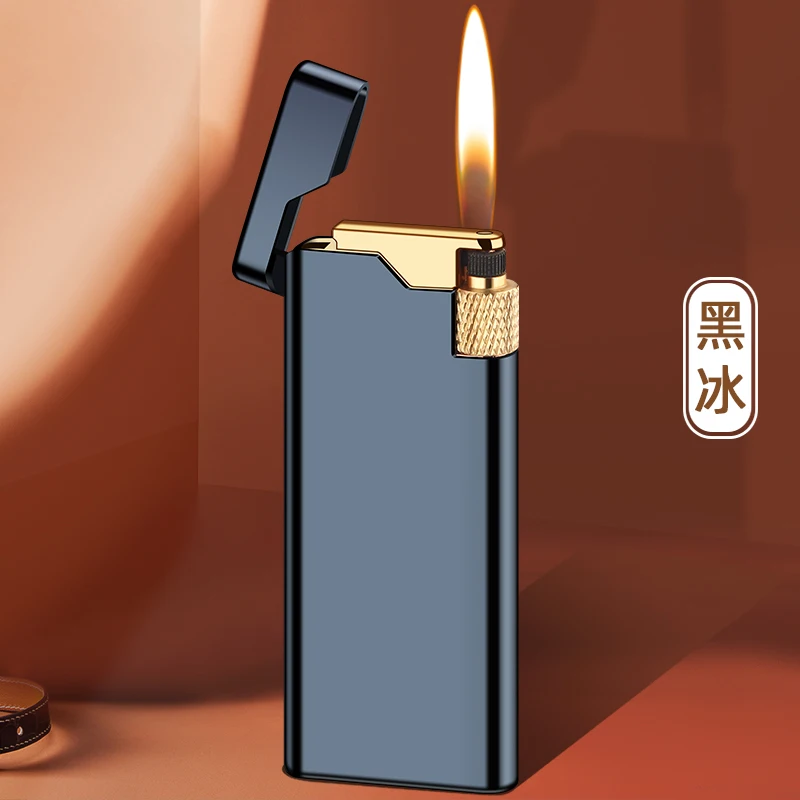 Creative roller induction windproof lighter metal battery ignition gas cigarette lighter gift box wholesale