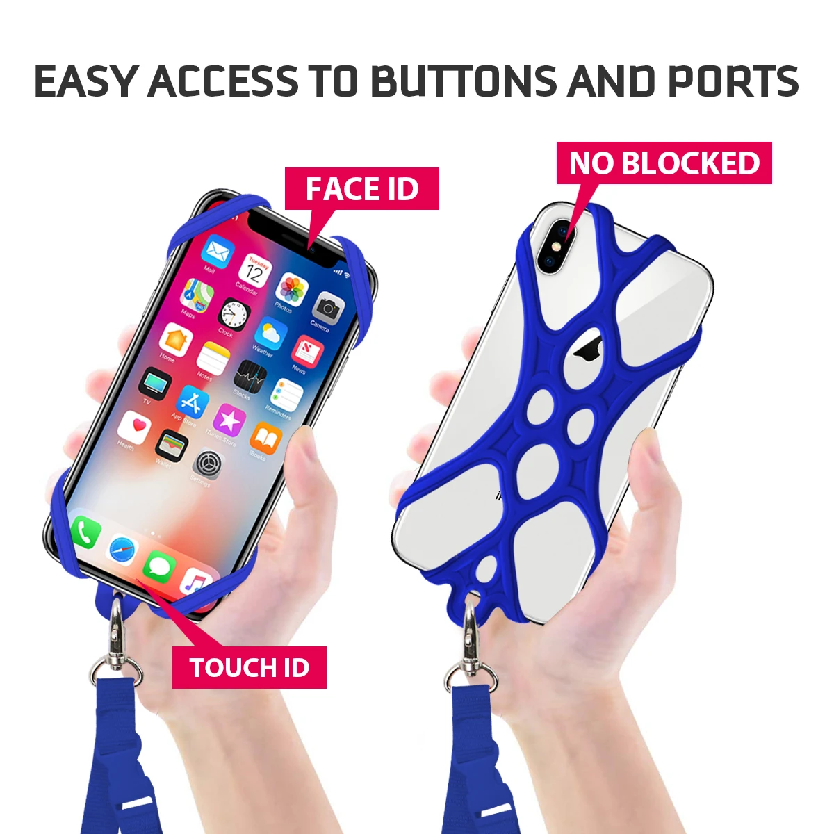 Latest Silicon Universal Mobile Phone Case With Strap For Huawei P20/P20 pro/P30/P30 pro/Mate 20/Mate X