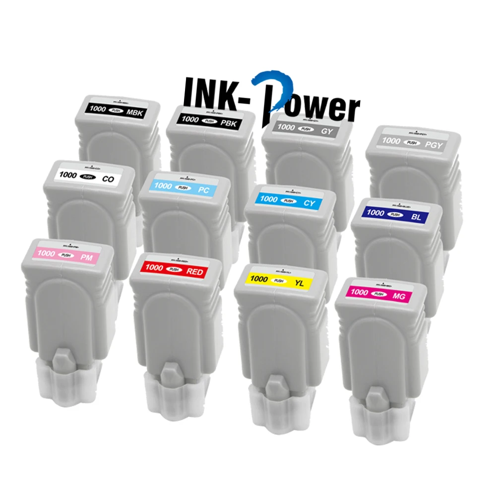 INK-мощность PFI 1000 PFI-1000 PFI1000 Премиум Совместимость Цветной струйный картридж с чернилами для Canon Imageprograf Pro-1000