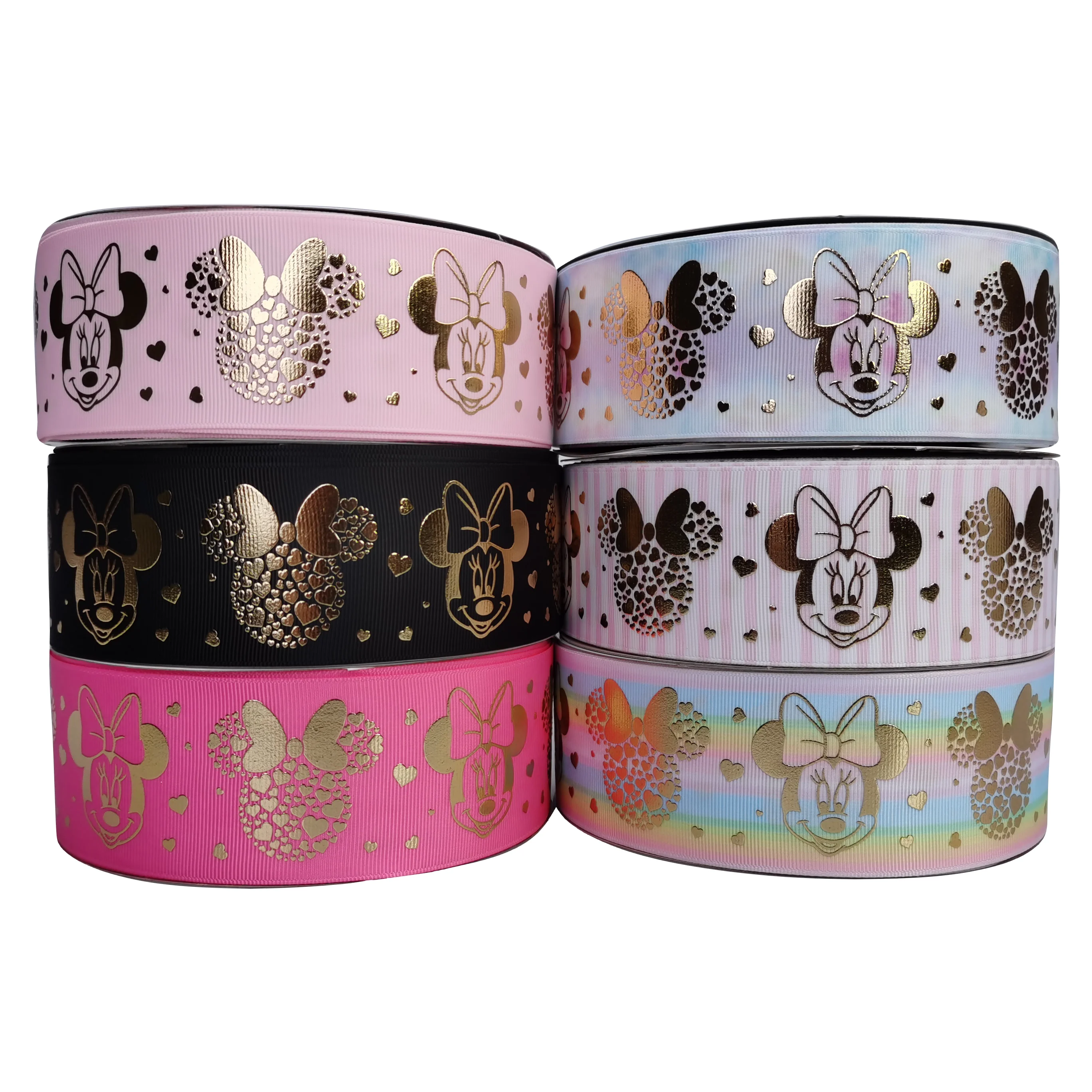 shipping free  2 inch 50 mm gold foil  printed with grosgrain ribbon
