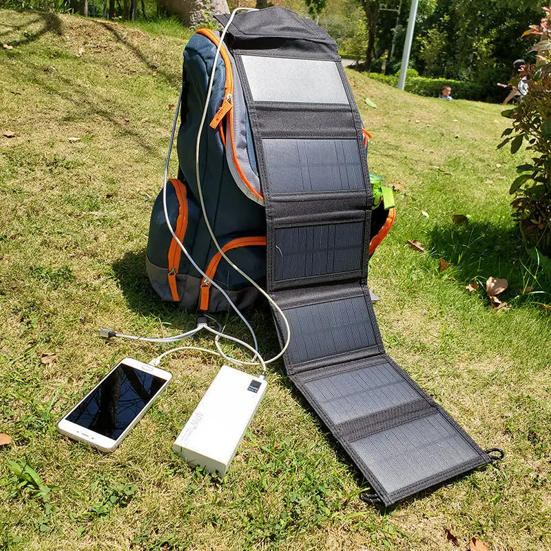 Portable Foldable 21W High Quality Power Panel Solar USB+Type-C Charger with MPPT Technology for Outdoor Fast Charging