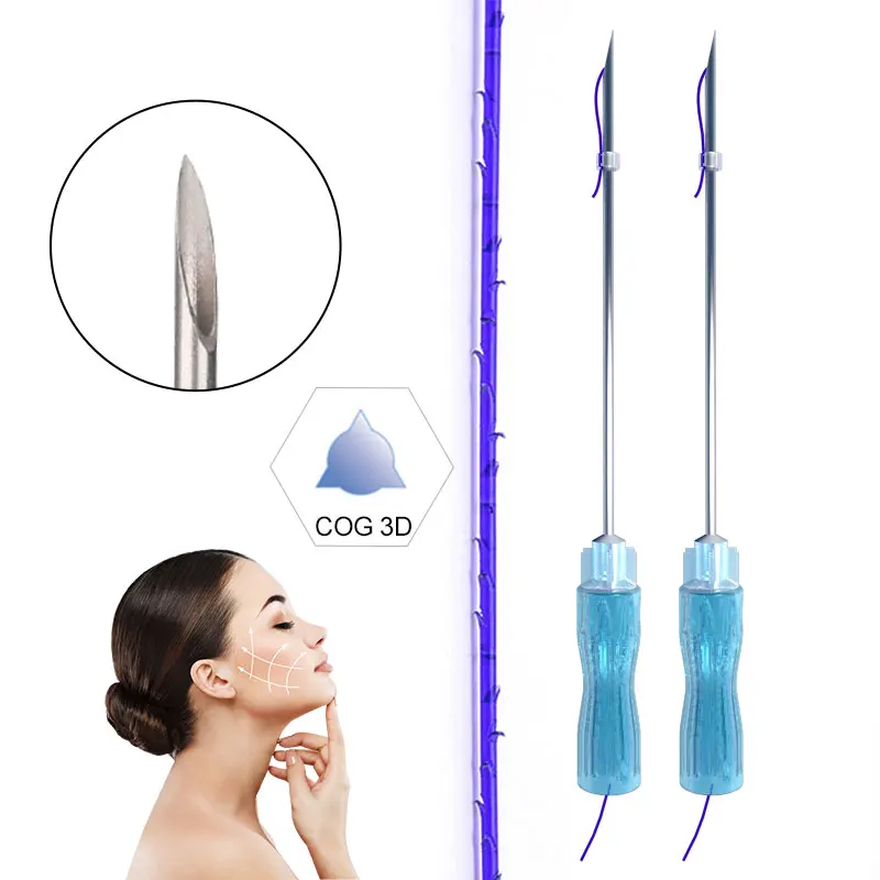 high quality face pdo thread lift treatment sterile medical absorbable 23g 90mm COG 3D pdo thread sharp needle buttock injection