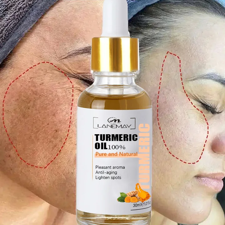 Natural Organic Anti-Aging Anti Acne Essential Oil whitening brightening vitamin c Turmeric Tumeric Facial Face Oil