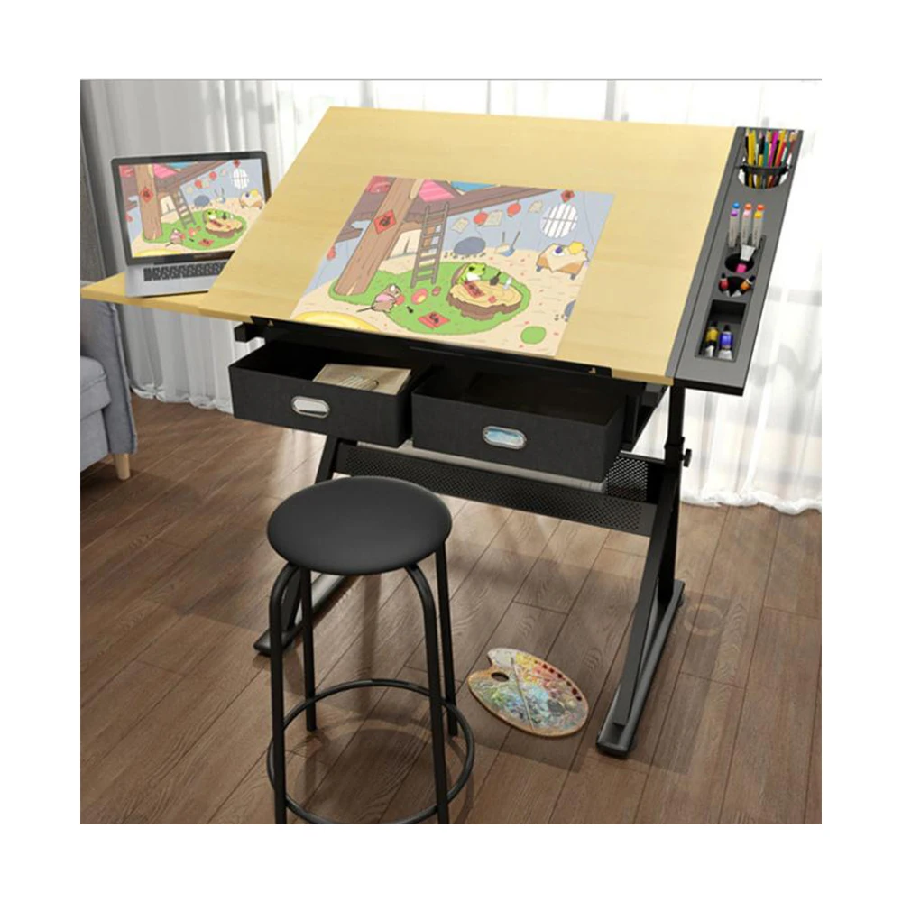 Коммерческая мебель, деревянный стол для рисования с регулируемой высотой, стол для рисования