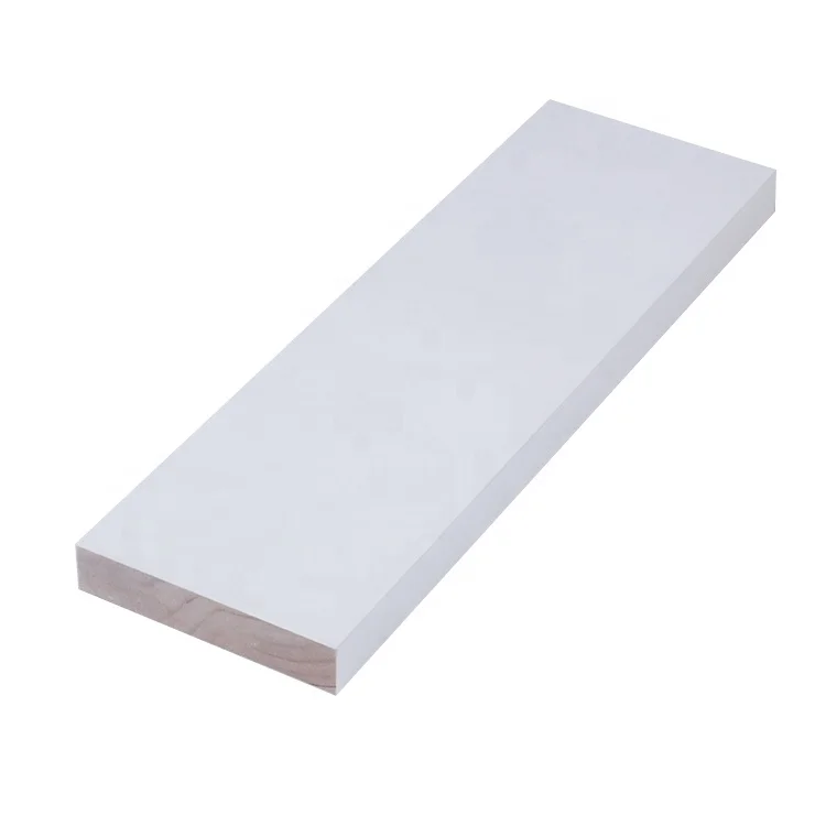 White gesso primed finger joint radiata pine S3S S4S wooden wainscoting wall panel water proof trim board baseboard skirting
