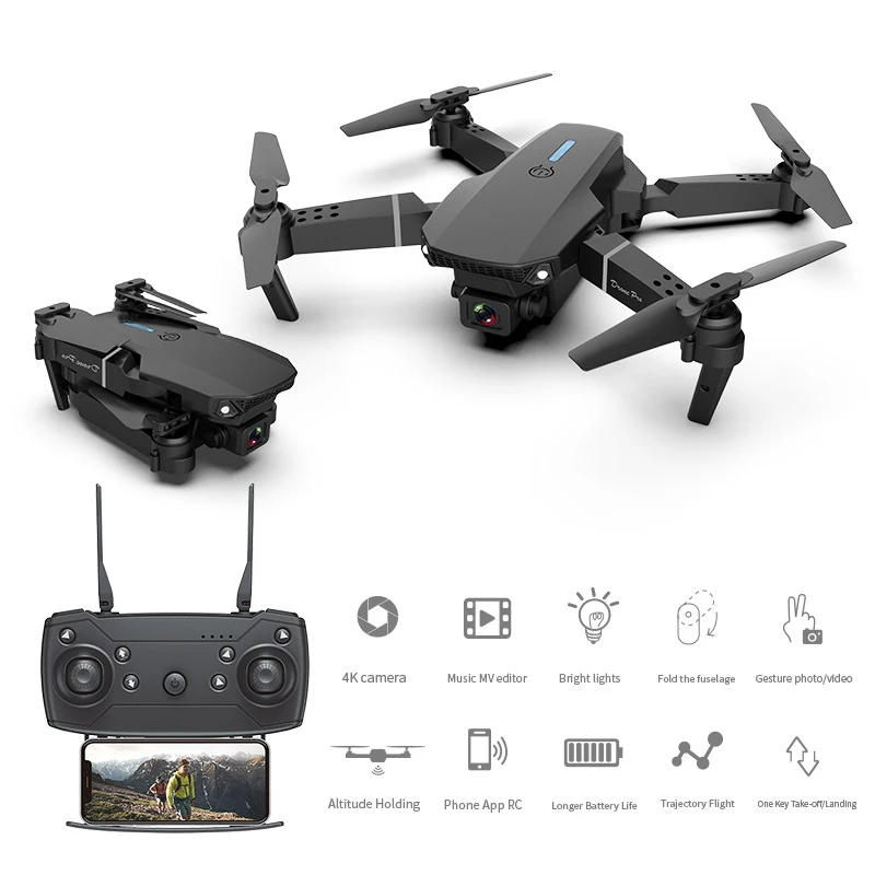 Professional Drone With Wide Angle HD 4K Camera Height Hold Mode quadcopter mini drone 4K single camera
