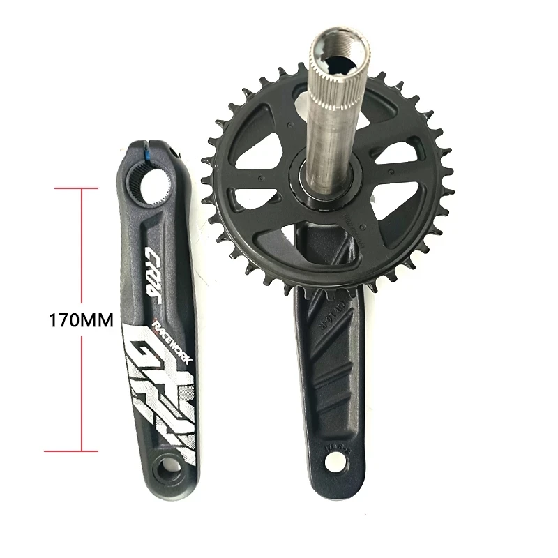 RACEWORK CR16 Speed Bicycle Crankset Mtb Cranks Chainring Bike Connecting Rods Hollow Integrated Fire Crank Arms for Bicycle