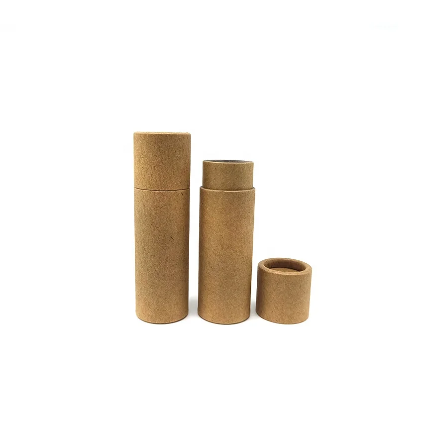 
100% Plastic Free Custom Biodegradable Cosmetic Cardboard Containers Deodorant Stick Packaging Push Up Kraft Paper Tubes 