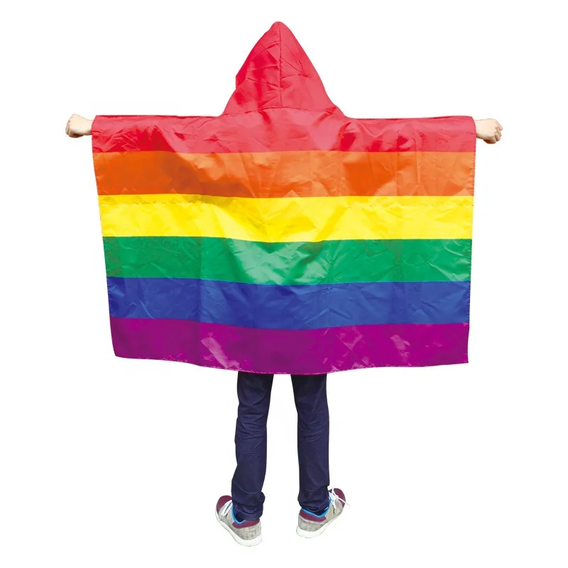 Cheap Fast Delivery Gay LGBTQ Pride Rainbow Body Flag With Hat