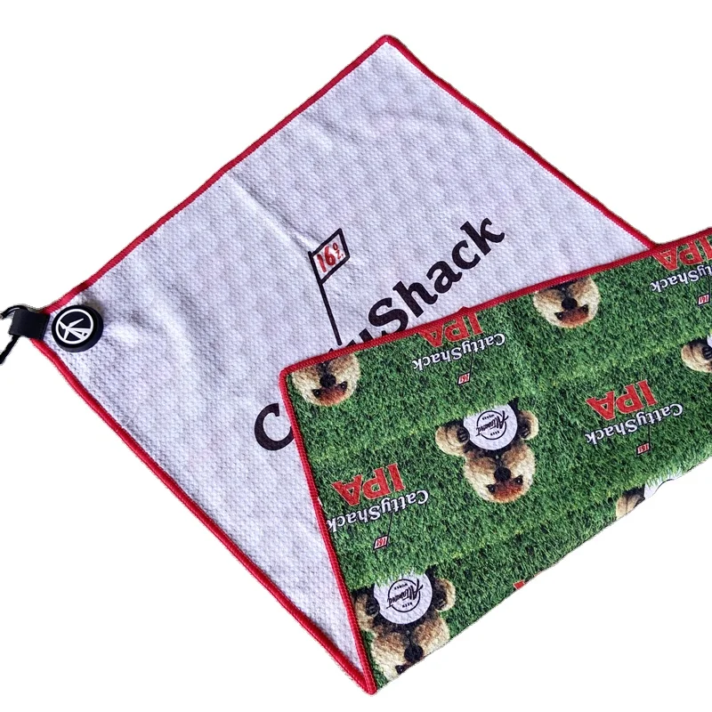 40x60cm microfiber magnet custom golf towel with embroidery logo golf towel magnetic clip