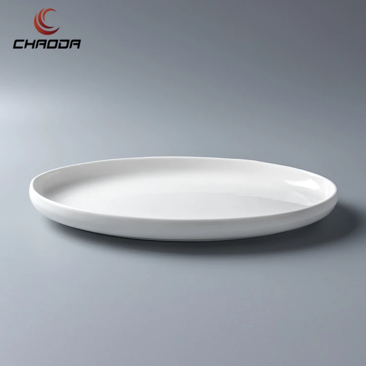 12.5-18.5 inch Pure White Ceramic Plate for tableware and wedding banquet