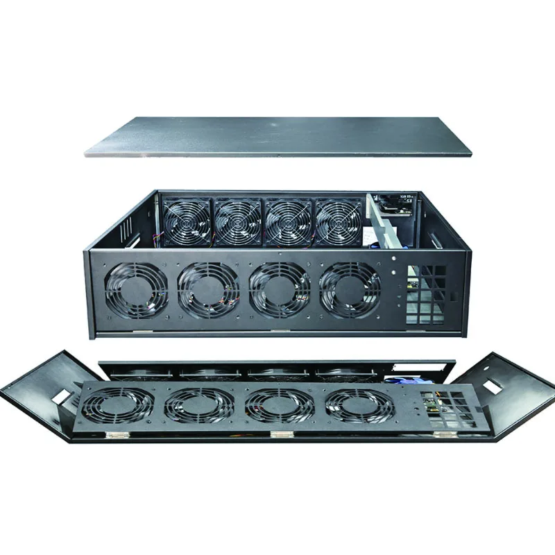 Collapsible Foldable 8 GPU rig Case  Stable durable performance 8 slots graphics card rig Case Chassis box simple installation