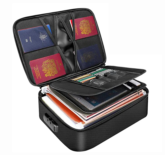 Дорожный органайзер для документов, большая огнестойкая папка для документов, водонепроницаемая сумка для хранения документов