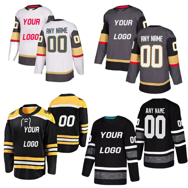 Custom OEM Stitched Vintage Twill Embroidered Youth Double Sided Mens Team Inline Reversible Custom Sublimated Ice Hockey Jersey