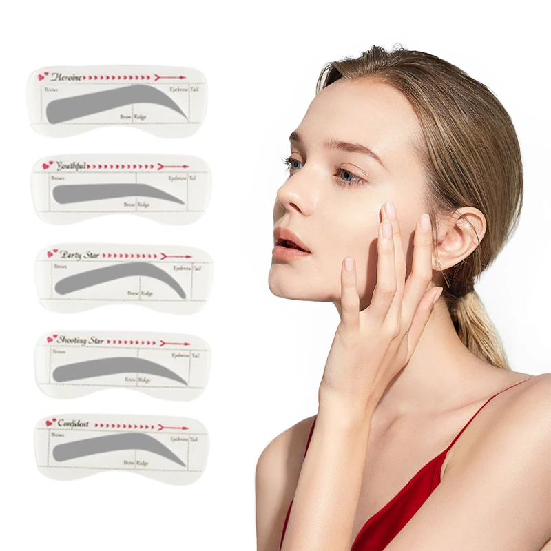 Factory Eyebrow Stencil Eye Brow Shaping Guide Private Label 3D Eyebrow Women Makeup Eyebrow Stencil Styling