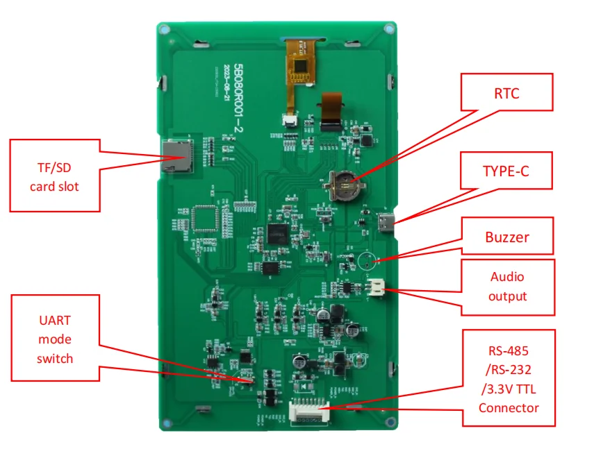 tft lcd uart 8inch 800*1280 lcd rs485 modul uart lcd display with wifi bluetooth
