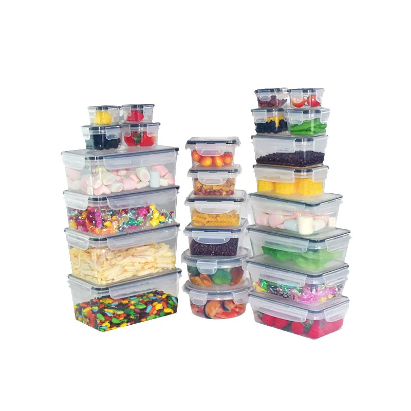 24 plastic square food storage boxes with tight closure and tight LIDS are popular in clear plastic square food storage boxes