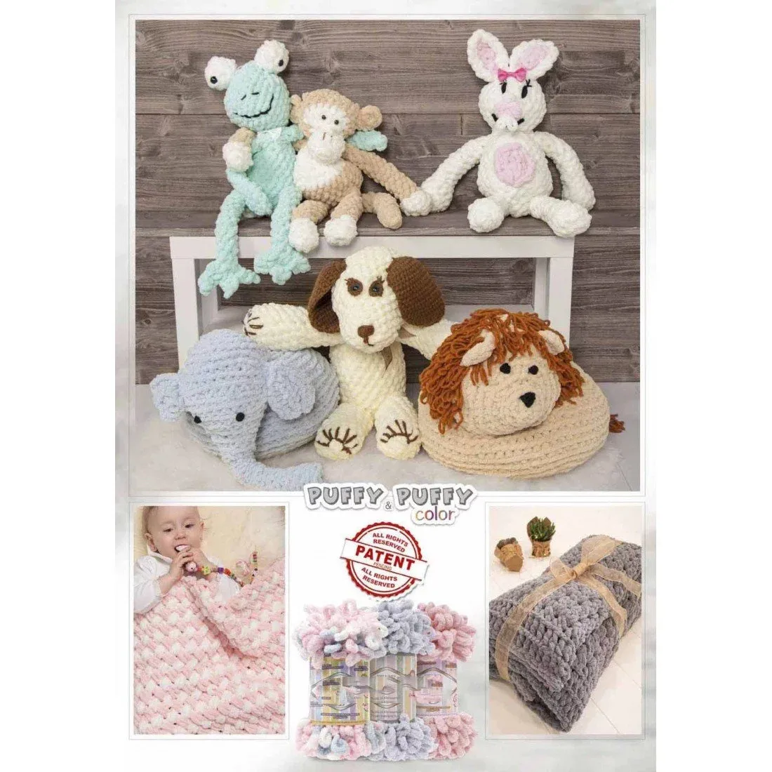 Crochet Puffy Baby Blanket Yarn Soft Hand Knitting Super Chunky Bulky Woven Finger Loop Yarn Fancy yarn