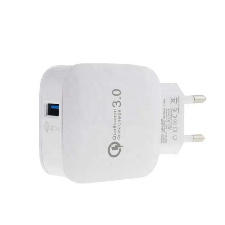 1USB настенное зарядное устройство QC3.0 для мобильных телефонов через USB высокая скорость Авто адаптер быстрой зарядки 1 порт с одним