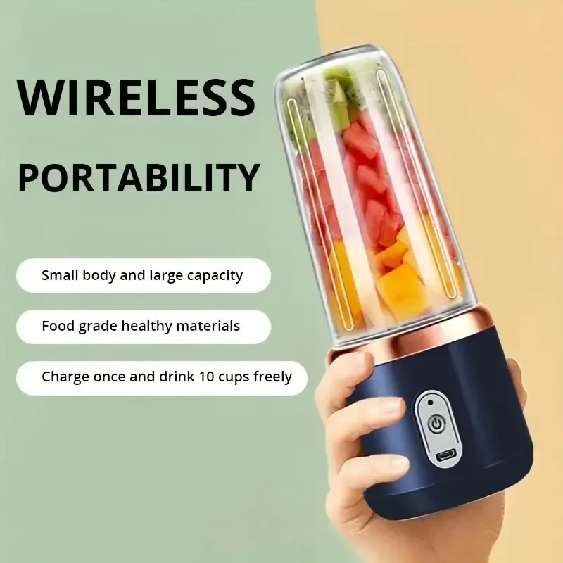 Mini Usb Rechargeable Smoothie Portable Blender Electric 6 Blade Fruit Juicer Bottle
