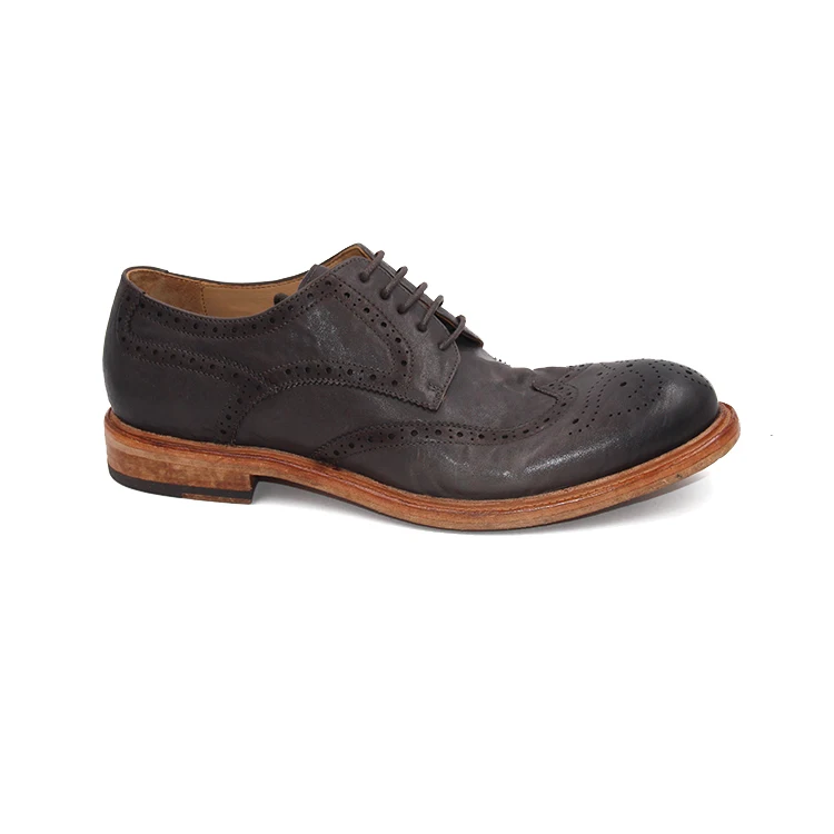 Popular Classic Italian design Leather men shoes Office Business Wedding dress shoes Lace up Buckle strap Oxford shoes for Men