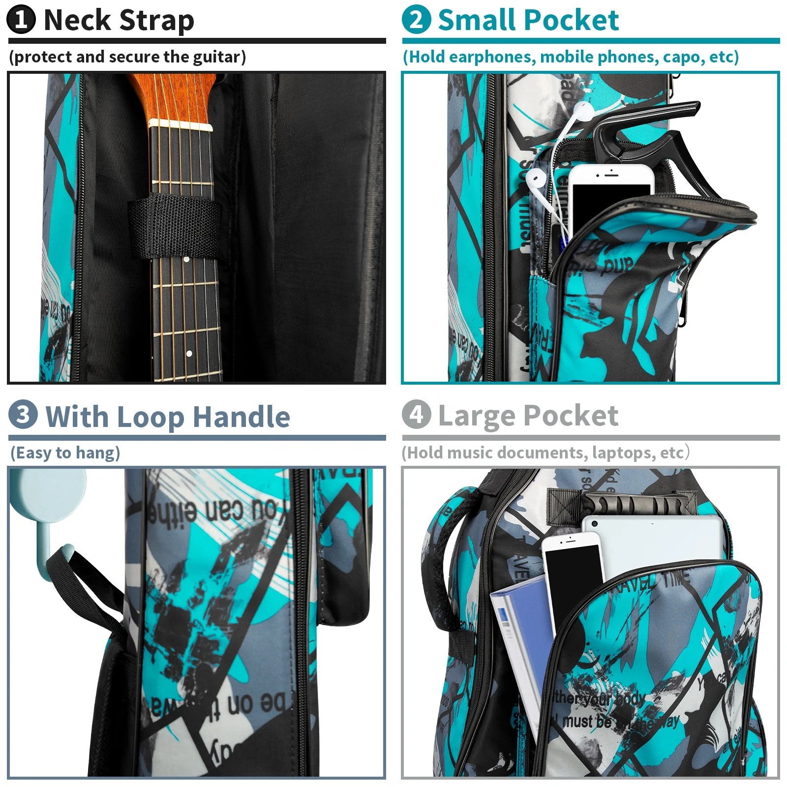 Fashionable E-Guitar Gig Bag Customized Bass Guitar Bag