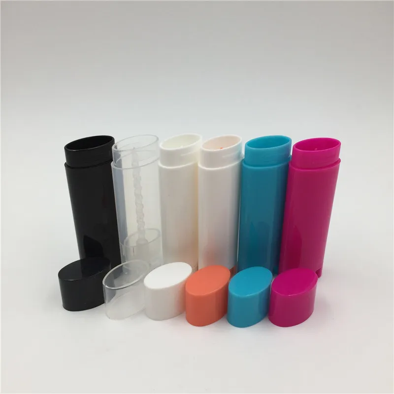 5g  0.15oz 5ml Matte Black Mini Deodorant Tube Oval Shape Lip Balm Packaging Tube Blush Stick Container For Salve Pomade