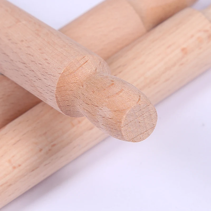Armazon 14cm Mud Roller Pottery Tools Rolling Pin With Handle Happy Wooden Kitchen Toy Set