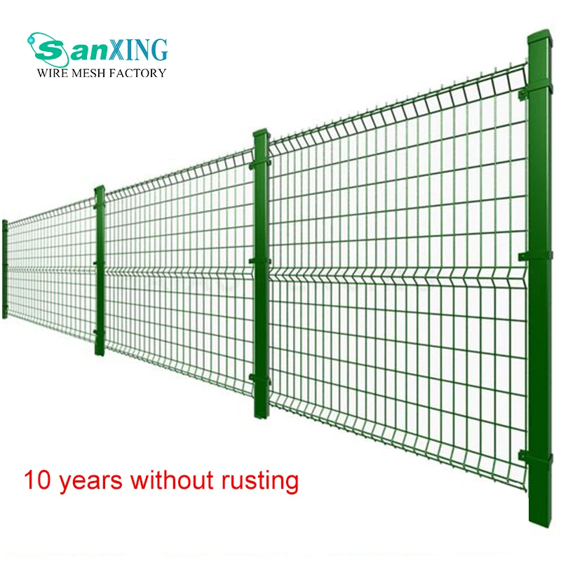 Rustproof Customized Outdoor PVC metal garden fence 3D curved fence panel PVC Coated V bending 3d welded wire mesh fencing
