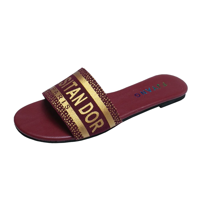 Модные стильные женские сандалии на плоской резиновой подошве Нескользящие тапочки для женщин