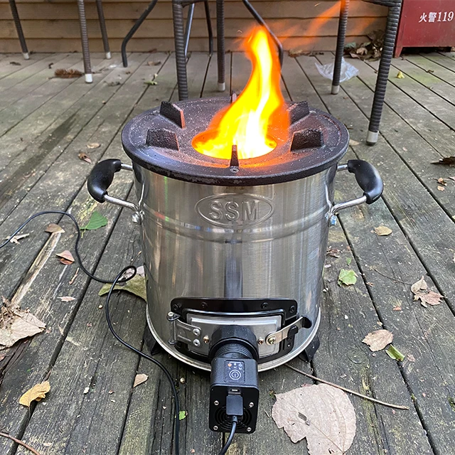 high efficiency biomass wood pellet cooking stove for camping BBQ