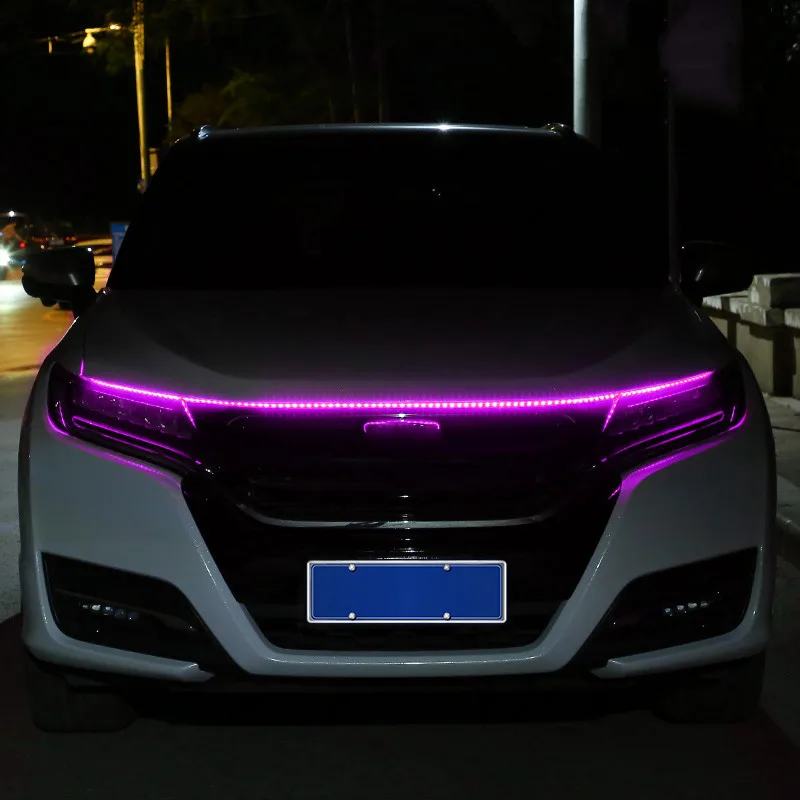 DIY Car Hood Flexible Led Strip Light 12V White Daytime Running Lights Decoration Backlight Long Auto Atmospere Lamp Universal