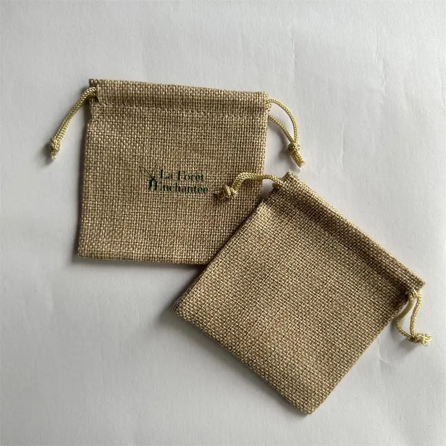 Экологически чистая ткань Джутовая сумка для ювелирных изделий Подарочная из мешковины упаковочные пакеты с индивидуальным