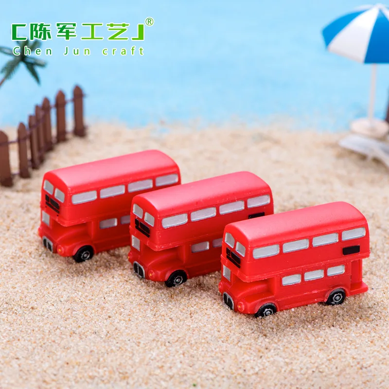 Red retro series resin crafts telephone booth mailbox refueling machine vending machine bus ornament desktop decoration trinkets