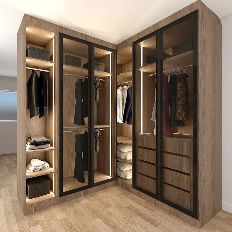 Best quality durable wood walk in closet furniture walk in wardrobe cupboard closets for room