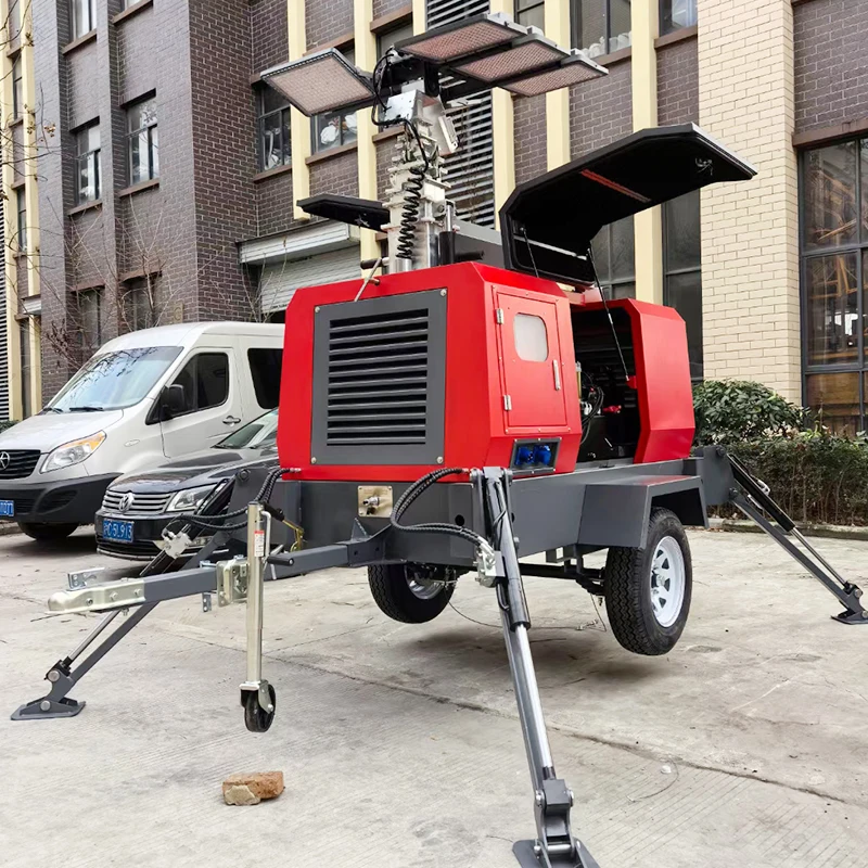 Mobile Light Tower for Construction Site and Mining Trailer Mounted Lighting Towers Factory Price Portable Light Tower