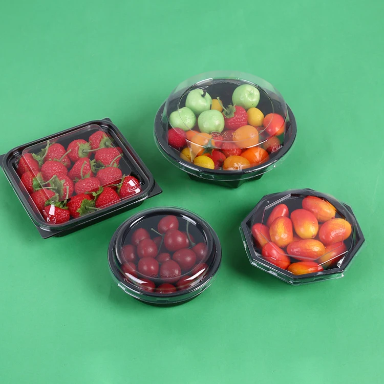 Food Grade Large Capacity Plastic PET Salad Bowl With Transparent Lid Camping Large Salad Bowl Food Container