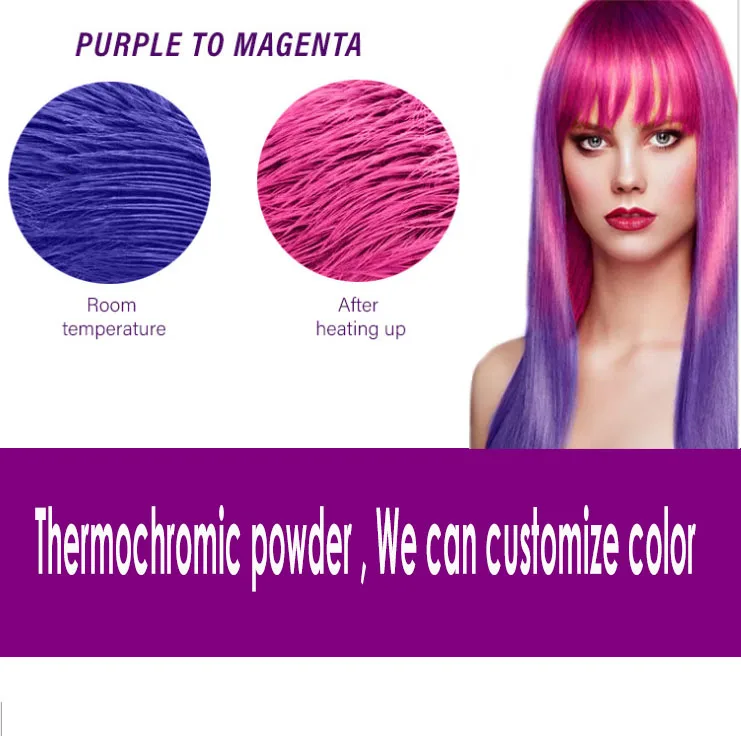 Thermochromic Heat senstive color changing activation pigment powder for hair coloring shampoo colorful wigs liquid ink paint