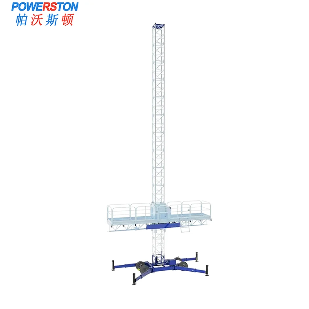 Hot Sale Aluminum Alloy Single Dual Lift Table Mobile Easy Operation Mast Climbing Work Platform