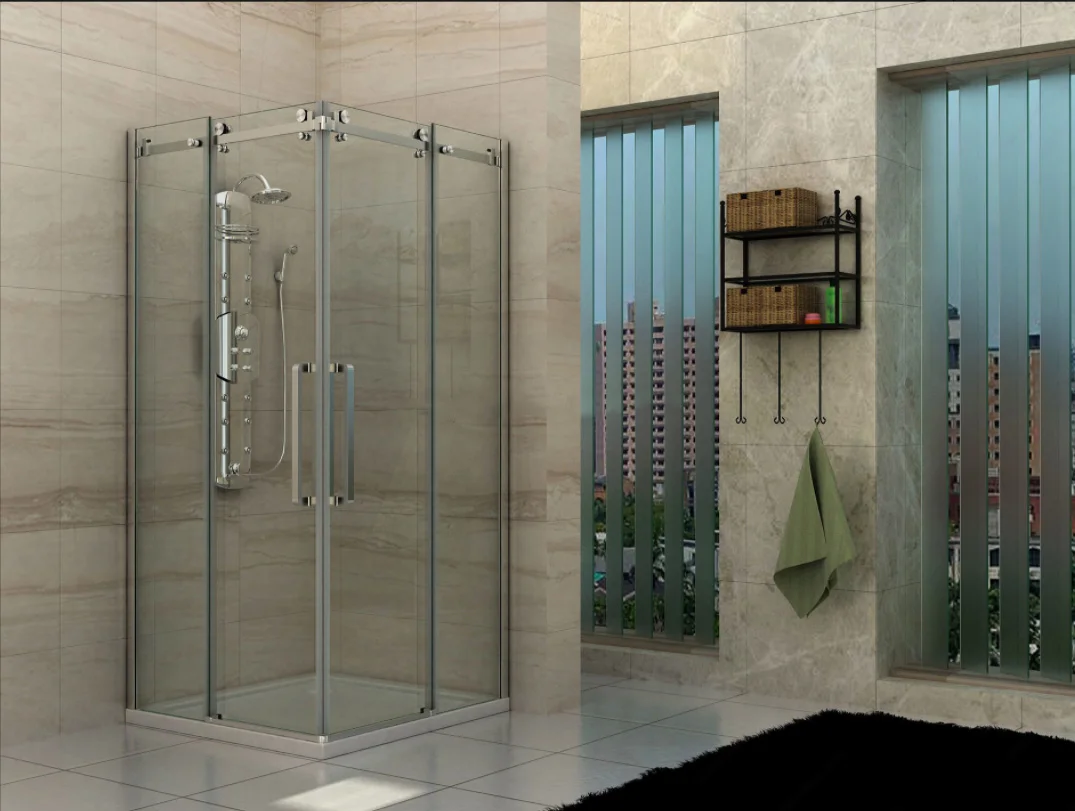 D&F  Top sales  bathroom  sliding shower glass  door slider kit stainless  steel  hardware  system accessories