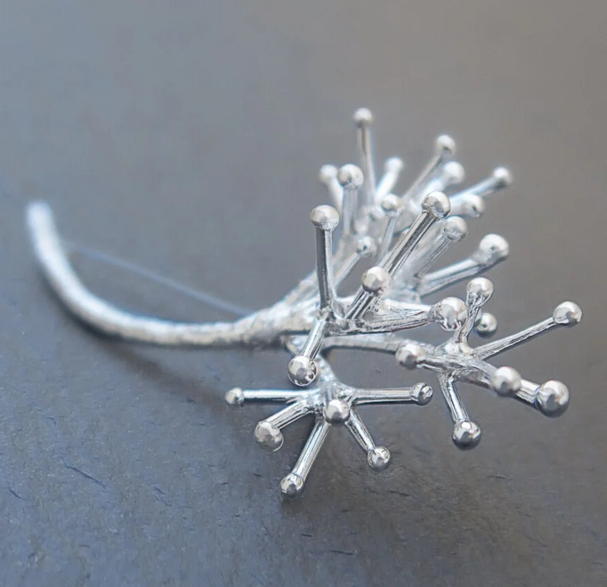 Jewelry Supplies Making Accessories Handmade Leaf Nature Coral Tree 925 Sterling Silver Brooch For Women