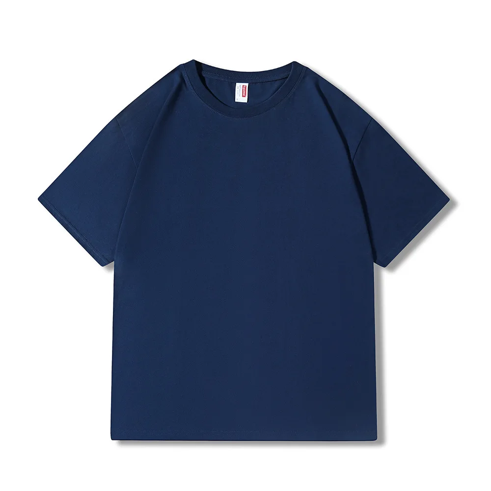 high quality Drop shoulder 210g cotton 3xl men tshirt streetwear men custom logo tshirt puff print t shirt for men