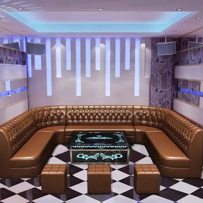 Modern Style Karaoke ktv nigh club furniture commercial restaurant lounge  bar  beer bar corner U-shaped sofa